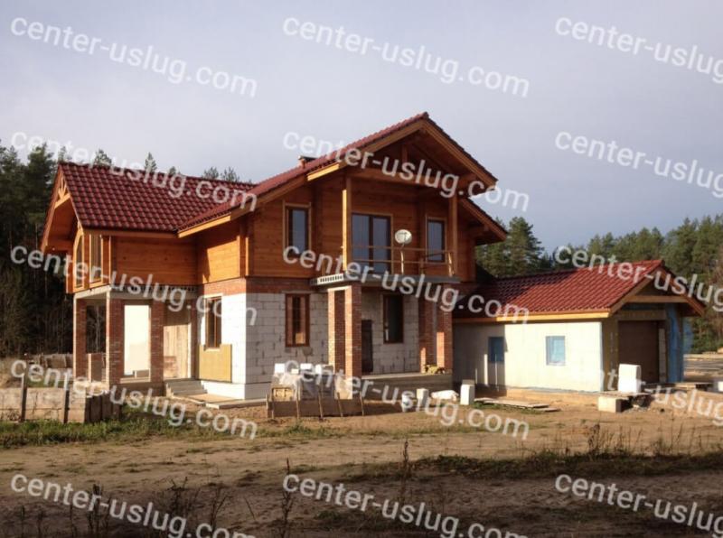 Блочный дома со вторым этажом из клееного бруса