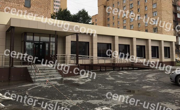 Вентилируемый фасад здания кафе